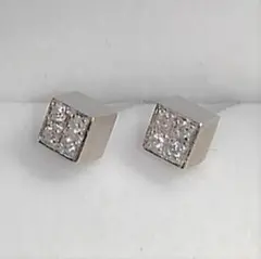 値下げ ジュエリーマキ Pt850ダイス型ダイヤピアス