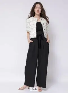 【新品】Apuweiser-riche チェーンベルト付タックワイドパンツ