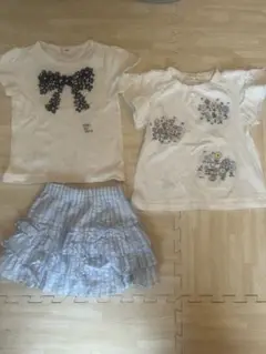 KP花柄Tシャツ2枚とスカートセット