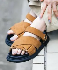 【新品】JEANASIS ジーナシス ヴィンテージクロスフラットサンダル　M