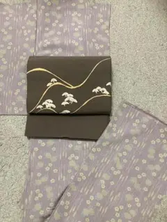 正絹 一越 小紋 着物 淡いパープル