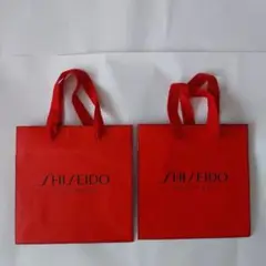 SHISEIDO 赤 ショップ袋 2枚セット