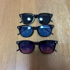 3個セット スクエア型サングラス