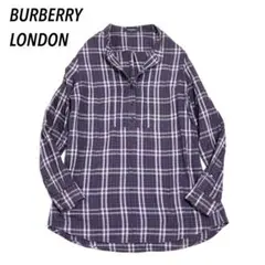 【BURBERRY LONDON】バーバリーロンドン プルオーバーシャツ M 紫