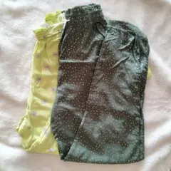✨H&M 花柄・ゴールドドット柄✨ ゴムウエストパンツ 薄地 150
