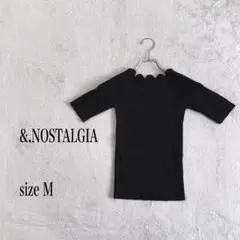 &.NOSTALGIA ブラック Tシャツ M 襟がかわいい！