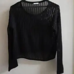 GU 黒 ゆったり　プルオーバー　ニット 透け感