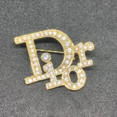 【極美品】 Christian Dior クリスチャンディオール ロゴ ブローチ
