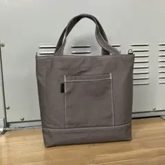 帆布トートバッグ 濃いグレー ハンドメイド
