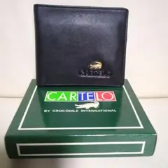 CARTELLO 黒 レザー 二つ折り財布