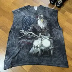 アメリカオートバイイーグル　バイク　鷹　鷲　かっこいい　タンクトップ　2XL