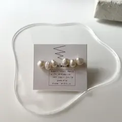 淡水パール3粒アーチ樹脂ピアス・ピアス・イヤリング