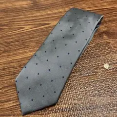 【美品】EDIFICE グレー ドット柄 ネクタイ