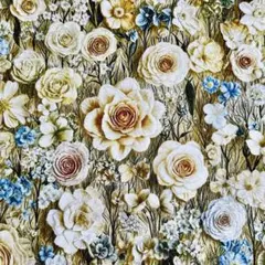 ❣️ 【限定】おしゃれなお花柄立体感　綿100%シーチング生地　110x100cm