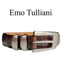 Emo Tulliani レザー ベルト サイズ30 キャメル ブラウン メンズ