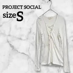 PROJECT SOCIAL【S】長袖トップス 白 海外古着