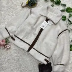 新品未使用 クラシカルエルフ ボアジャケット アイボリー 大きいサイズ L