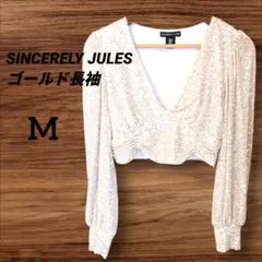 華やか✨️SINCERELY JULES 【M】ゴールド長袖トップス