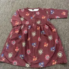 秋のお出かけに！MARKE'S 花柄七分袖ワンピース 90