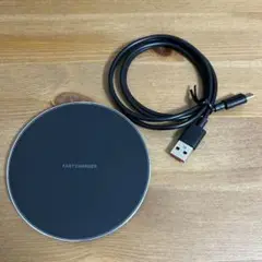 ワイヤレス充電器 置くだけ充電 充電パッド USBケーブル付属 ブラック15W