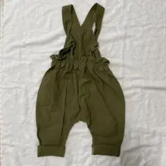 ハンドメイド　オリーブグリーン オーバーオール 90サイズ