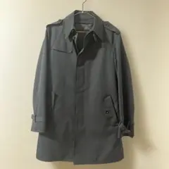 美品 AOKI トレンチコート 総裏地 ライナー付き ネイビー 無地