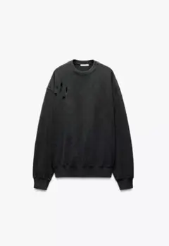 完売ZARAダメージ加工オーバースウェット　ダークグレー新品タグ付き