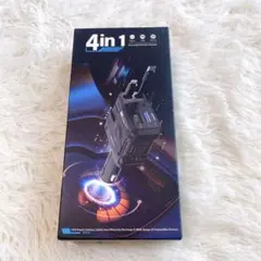 ✨新品未使用品✨巻き取り式ケーブル2本付き4in1 車 充電器 シガーソケット