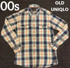 00s オールドユニクロ　UNIQLO FLANNEL ネルシャツ　オンブレ