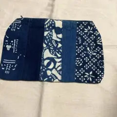 藍染ポーチ　大きめ