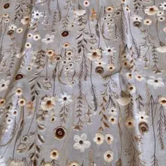 コットン生地 刺繍風はプリント 幅110×200cm