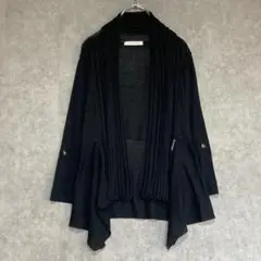 【美品】FILGLANDE(M)ニットカーディガン＊薄手＊日本製＊ドレープ＊黒