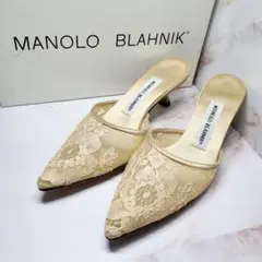 【美品✨】 MANOLO BLAHNIK ミュール 22.5cm レース