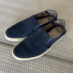 Clarks ネイビー スエード スリッポン