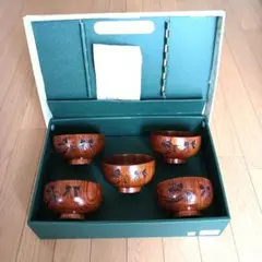 天然木　汁椀5セット　桂由実