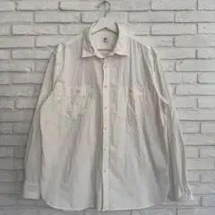 ユニクロ　ホワイトシャンブレー　ワークシャツ