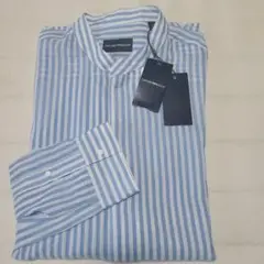 EMPORIO ARMANI 青白ストライプ 長袖シャツ