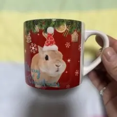 クリスマス柄うさぎマグカップ