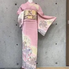 【金通し】正絹 キラキラとした上質な訪問着 袷 桜花柄 ガード加工