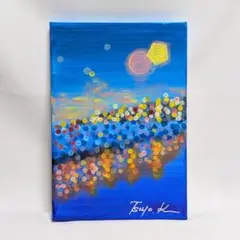 波打ち際の光のシンフォニー　SMサイズ（22.7×15.8cm）　アクリル画