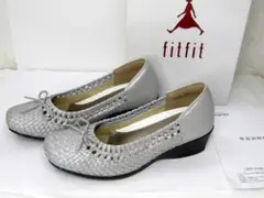 fitfit 　ミックスメッシュパンプス　シルバー　23㎝