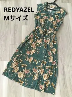 REDYAZEL 花柄 ノースリーブ ロング ワンピース グリーン Mサイズ