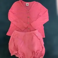 PETIT BATEAU ピンク カーディガンとショートパンツセット