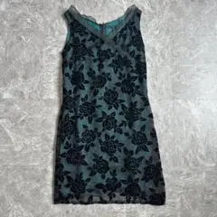nasturtium（M）ストレートミニワンピース＊ノースリーブ＊花柄＊レース＊