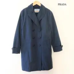 良品 プラダ ロング丈 ダブルブレスト チェスターコート ロングコート