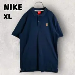 NIKE ナイキ 半袖 ポロシャツ 刺繍ロゴ XL ネイビー
