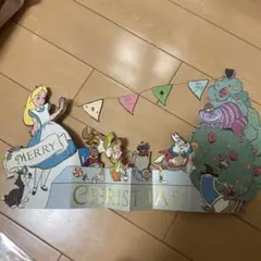 ディズニー　立てて飾れるクリスマスメッセージカード　アリスのティーパーティ