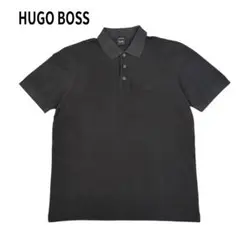 HUGO BOSS ポロシャツ 半袖 ピマコットン ブラック L
