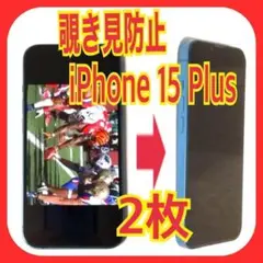2枚　iphone 15 plus 覗き見防止　ガラス　フィルム　防油脂