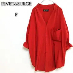 リべットアンドサージ 【F】 シャツ ノーカラー Vネック コンシャス袖 ベルト